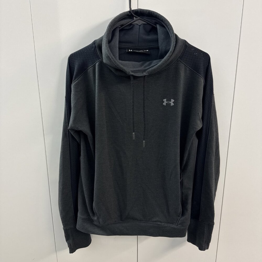 Under Armour Womens Featherweight Funnel Neck Sweatshirt Medium Black Activewear